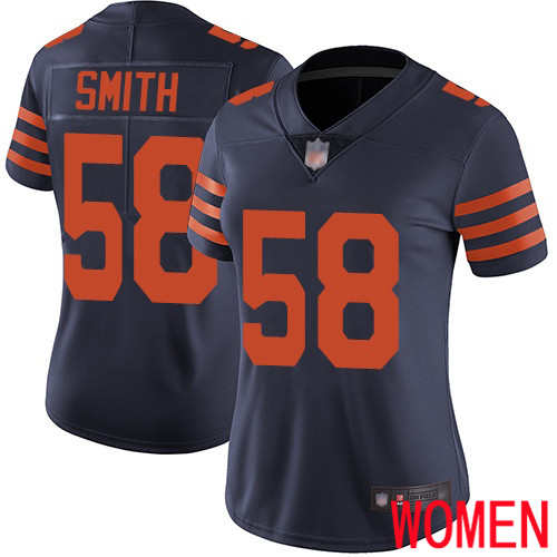 Chicago Bears Limited Navy Blue Women Roquan Smith Jersey NFL Football #58 Rush Vapor Untouchable